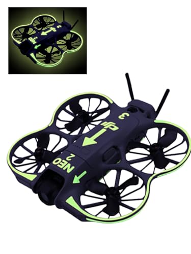for DJI Neo 2 Glow in The Dark Drone Skin Sticker, Scratch-Resistant Waterproof Luminous Night Flying Decals, Cool Neon Protective Drone Stickers, DJI Neo 2 Accessories, Light Green