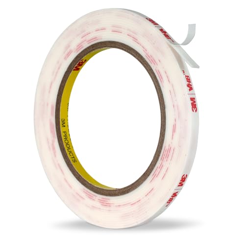 3M Double Sided Tape 1/4''x15.4Ft, White 4950 0.043in Thick Heavy Duty - color: White, size: 0.25" x 15.4Ft