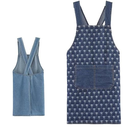 Adult Cross Back Apron, Stain Resistant Cotton Apron with Pockets ﻿ - color: C