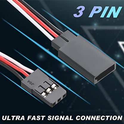 Eccliy 9 Pcs Servo Cable Set 3 Pin Rc, Compatible with Jst Jr Futaba - style: Mixed Style