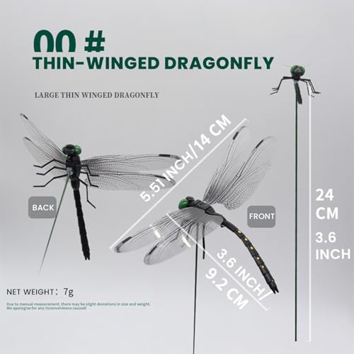 20 Pcs Black Dragon Fly Clips, Visual Predator Deterrent Fake Dragonfly - color: 20 Pcs Black