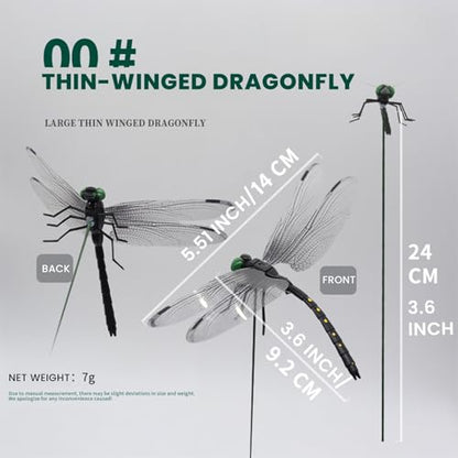 20 Pcs Black Dragon Fly Clips, Visual Predator Deterrent Fake Dragonfly - color: 20 Pcs Black