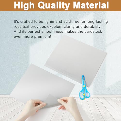 Silunkia 40 Sheets Light Grey Cardstock 8.5 x 11 Crafts Paper 75lb - color: Grey