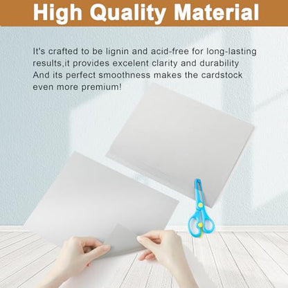 Silunkia 40 Sheets Light Grey Cardstock 8.5 x 11 Crafts Paper 75lb - color: Grey
