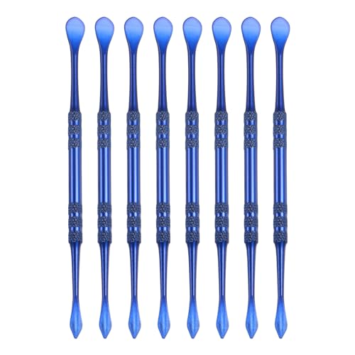 HARFINGTON 8pcs Wax Carving Tools 4.8" Double Ended Clay Tool Sapphire Blue - color: Sapphire Blue