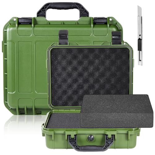 Relaxweex 14.3 x 11.4 x 4.5 Inch Hard Case, Stripe Shell, Green - color: Green, size: 14.3 x 11.4 x 4.5 Inch, style: Stripe Shell