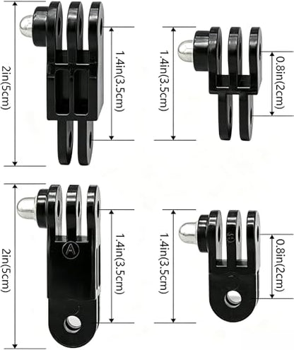 Universal Action Camera Accessory Kit, Curved & Flat Adhesive Sticky Mounts, Quick Release & J-Hook Buckle Mounts, 3-Way Pivot Arms and Thumb Screws