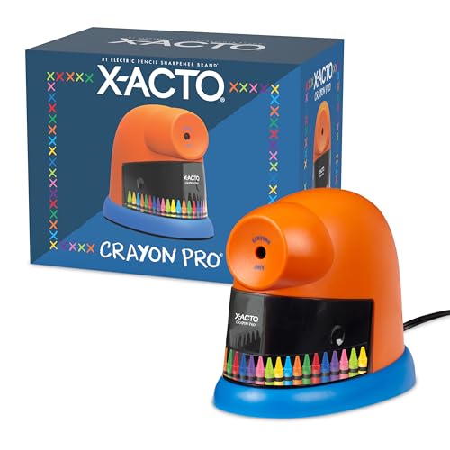 X-ACTO Crayon Pro Electric Sharpener, SafeStart Automatic Motor, 1 Count - Great for Home or School Classroom Use