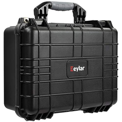 Eylar Standard 16" Gear, Equipment, Hard Camera Case Waterproof with Foam TSA Standards - color: Black