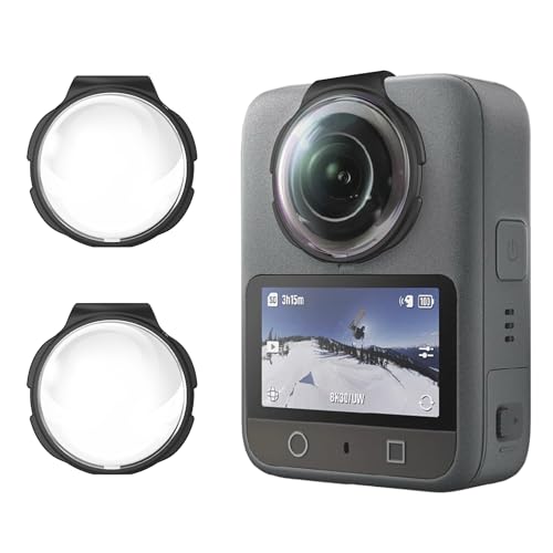 2 Pack Osmo 360 Lens Protector Guards, Protective Cover 10H Tempered Glass for DJI Osmo 360 Camera Clear Protective Guards Kit Dust Proof Scratch-resistant Lens Cap Accessories - color: DJI Osmo 360