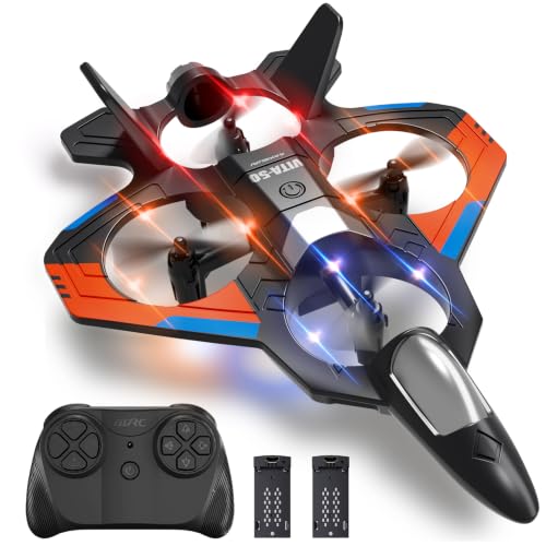 4DRC RC Planes Remote Control Airplanes for Kids, Foam Remote Control Planes for Kids Adults Beginners, Remote Control Helicopter Fighter Jet Drones for Kids Adults, 360° Flip Easy to Fly - color: Orange-2batteries