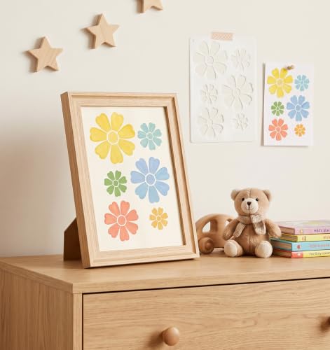 6 Pcs Flower Stencil, Floral Daisy Reusable Paint Art Stencils, 11.8 Inches