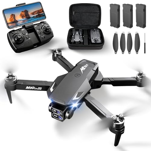 1080P HD Drones with Camera for Adults,Foldable Drone for Beginners - color: Black
