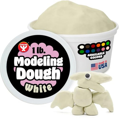 Hygloss Play Modeling Dough for Kids, White, 1lb, Unscented - color: White, style: Unscented dough