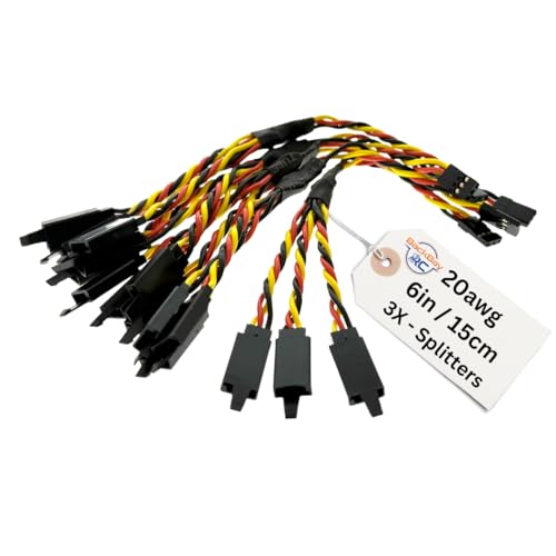 BackBayRC - 6in 20awg Universal Servo 3X Splitter - 5 Pack - style: 6in 3X Servo Splitter