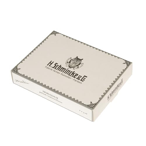 Schmincke - HORADAM® AQUARELL compact box of the RETRO Line with 6 finest watercolors, 74648097, metal box, painting set, 6 x 5 ml tubes and 6 half empty pots