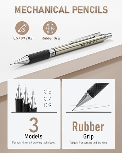 Nicpro 35PCS Art Mechanical Pencils Set + 35PCS Metal Mechanical Pencils Set