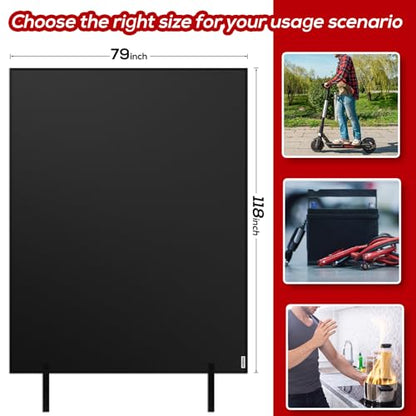 Lipo Battery Fireproof Cover Battery Safe Blanket for Ebike and Escooter Storage,Charging and Discharging, EV Fire Blanket for Lithium Battery (79x118 inch) - color: 79x118 Inch