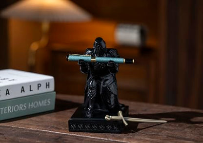 Medieval Templar Vanguard Officer Knight Pen Holder Desk Organizers Black - color: Black