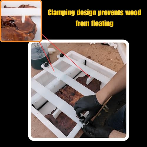 Kalinta Large Adjustable Epoxy Mold with Divider-39x19.5x3 in No-Seal Resin Mold Integrated Clamping System, Perfect for Beginners & Experienced Artists Alike - Ideal for Creative Resin Art Projects - size: 39"x19.5"x3"