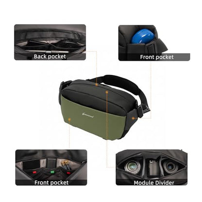Besnfoto Everyday Crossbody Bag Camera Sling Bag - color: Green