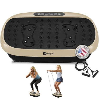 Lifepro HexaPlate Lite Compact Vibration Plate with Magnetic Acupoints - color: Light Gold