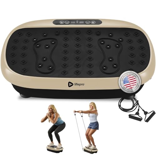 Lifepro HexaPlate Lite Compact Vibration Plate with Magnetic Acupoints - color: Light Gold