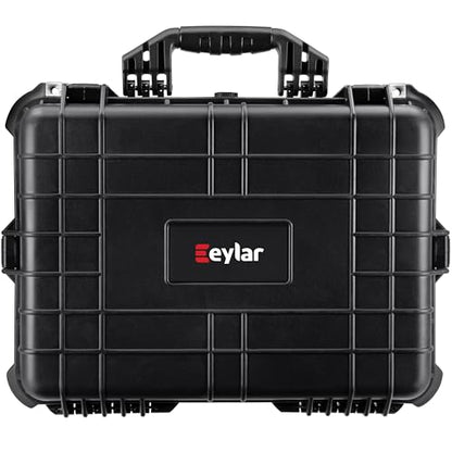 Eylar 20" Large Hard Case Equipped With Ragar Reconfigurable & Reusable XP Crosslinked Foam, Waterproof, Shockproof For Gear, Drones And Cameras (2 Red/Black Ragar Layers) - color: Black