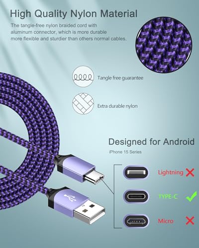 iPhone 17e 16e Wall Charger & USB-C Cable for iPhone 17 Air 16 Pro Max Plus - color: Purple, style: USB C