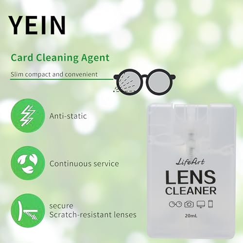 YEIN 4 Pairs Eyeglass Lens Cleaner Spray Kit with 2 Cloth, Anti-Static Cleaning Solution for Glasses&Sunglasses&Screens(Smaller) - size: 4 pairs