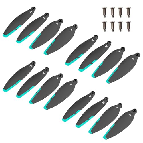 16PCS Foldable Drone Propellers Replace Parts for S159/HK99 Drone Spare Part, 2.75-Inch Universal Replacement Blades,Low-Noise and Quick-Release Blades Props Wings Accessories - color: Green