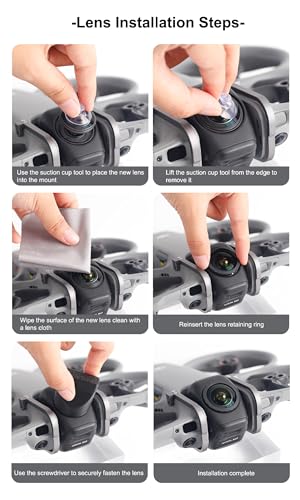 Replacement Lens for DJI Avata 360 Drone Restores True Aerial Image High Clarity Optical Glass Camera Lenses with Complete Installation Tools