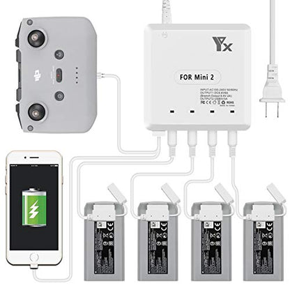 Hanatora 6 in 1 Battery Charger for DJI Mini 4K,Mini 2/SE/2 SE Drone,Rapid Multi Parallel Charging Hub Accessories