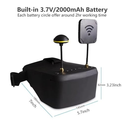 EV800D FPV Goggles with DVR 5.8G 40CH 5 Inch 800x480 Build in Antenna for Analog FPV Camera and Transmitter FPV Drone RC Car