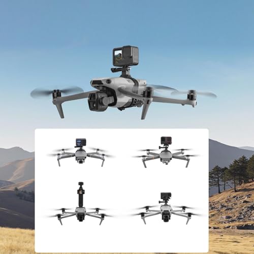 Camera Expansion Mount Bracket Holder, Expandable Accessory Mounting Adapter with Silicone Strap for Air 3S Air 3 Pro Drone and Go 3 Action 5 Ca