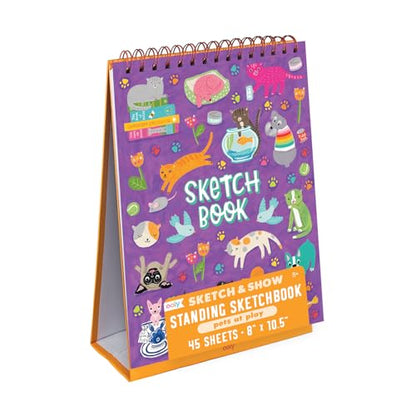 OOLY Sketch and Show Standing Sketchbook, 45 Pages – Pets at Play - color: Pets at Play
