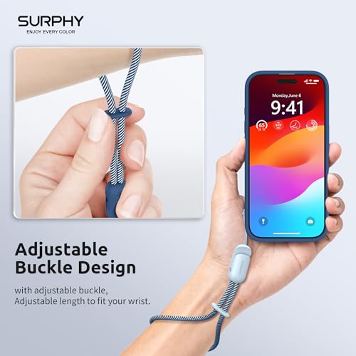 SURPHY 2 Pack Phone Lanyard, Phone Wrist Strap for Case, Camera Wrist Strap - color: Cloud Blue & Blue Jay