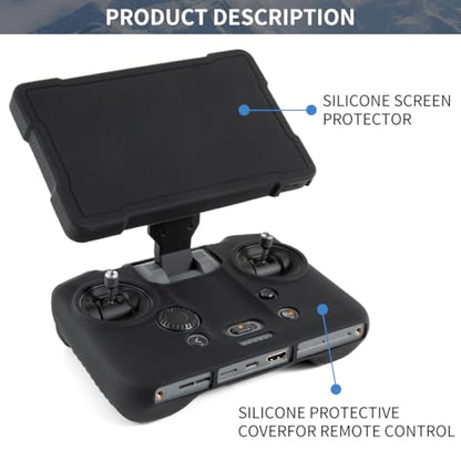 for DJI Mavic 4 Pro RC Pro 2 Silicone Case Combo w/Tempered Glass Screen Protector, Adjustable Neck Strap & Lanyard Screw - Essential Drone Controller Accessories