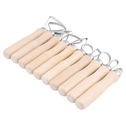 Akozon Pottery Tools Clay Sculpture Tool Set JR2-10/ 10Pcs DIY Wax Carving Pottery Shapers Tools Clay Sculpting Tools Set Accessories