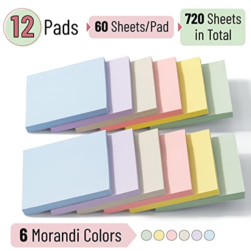 Mr. Pen- Sticky Notes, 3"x3", 12 Pads, 720 Sheets, Morandi Colors - color: Morandi