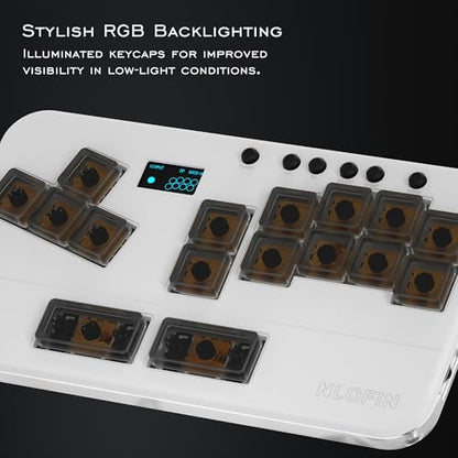 Leverless Arcade Stick Mini Keypad All-Button Arcade Controller (White) - color: White