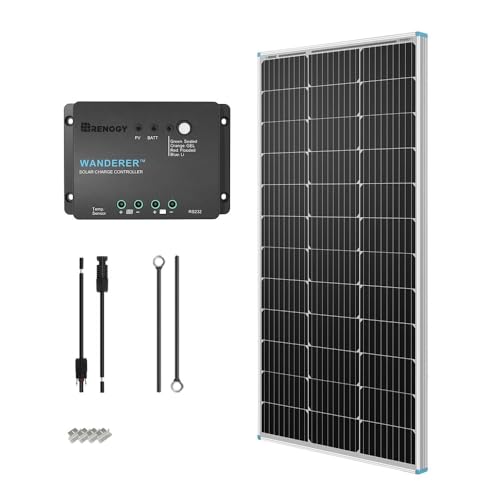 Renogy 100W 12V Solar Panel Starter Kit with 30A PWM Controller - size: 100W Panel+PWM 30A Controller