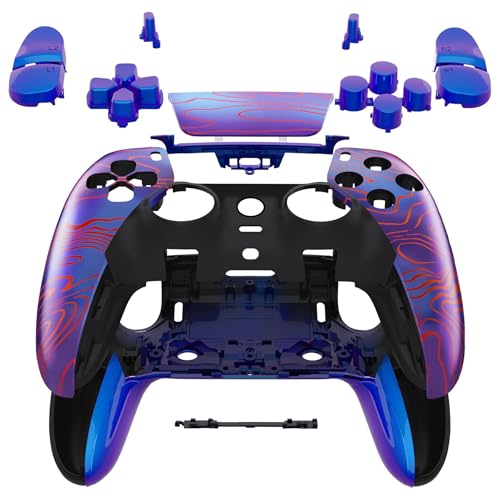 eXtremeRate Full Set Shell with Buttons Touchpad Cover Compatible with p s 5 Edge Controller, Damascuscamo Replacement Decorative Trim Shell Front Back Plates Compatible with p s 5 Edge Controller - color: Damascuscamo