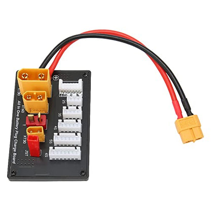 Generic 5 in 1 Lipo Battery Parallel Charging Board, Multi Charger Plate with XT30 XT60 XT90 JST T Connector, Ideal for Imax B6 B6AC IDST
