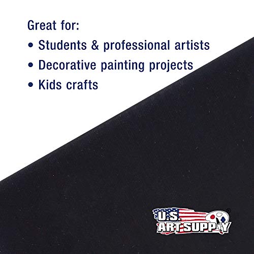 U.S. Art Supply 8 X 10 Inch Black Art Canvas Board Panels 6 Pack - 8 Ounce - size: 8" x 10"
