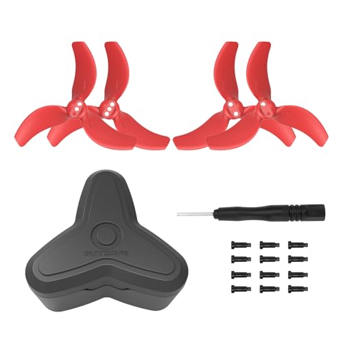 Avata 2 Propellers With Storage Case, Replacement Drone Prop Blades Low Noise Wings for DJI Avata 2 Drone Accessories (Red Set) - color: Red Set