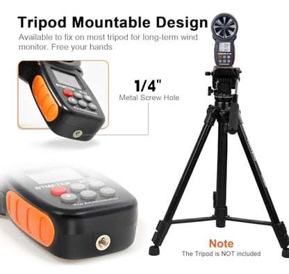 BTMETER Anemometer, Wind Speed Meter Gauge with Hard Travel Case for BT-100 Series - Ideal for Air Flow Testing, HVAC, Kayaking and Drones