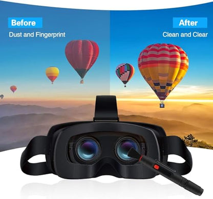 Cleaning Tools Compatible with Vision Pro, Quest 3, Quest 2, Rift S, HTC Vive, PS4 VR Headset, Drone, Cameras, Optical Lens, Lens Cleaning Kit