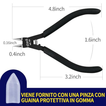 stedi 4.7-inch Model Nippers, Ultra-thin Double-edged, Non-slip Grip - style: Double-edged (Black_Most people's choice)