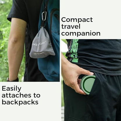 TakeToday Collapsible Cup 8 oz, Foldable with Lid for Travel, Orange - color: Orange